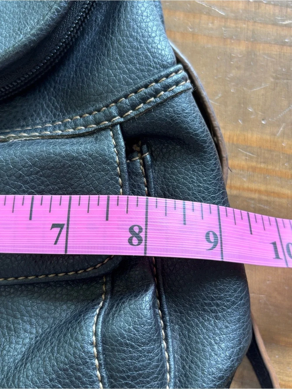 Vintage 90’s Nine West Vegan Leather Mini Backpack Purse-Black-Pebbled-Pockets